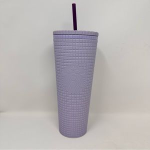 Starbucks Matte Grid Cup With Straw Purple Lilac